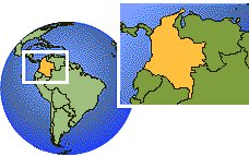 Colombia as a marked location on the globe