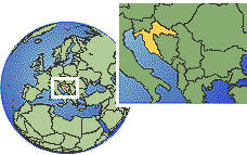 Croatia as a marked location on the globe