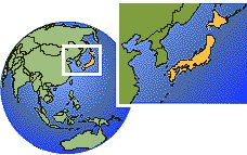 Japan as a marked location on the globe