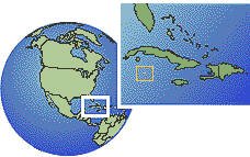 Cayman Islands as a marked location on the globe