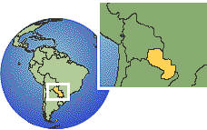 Paraguay as a marked location on the globe