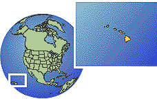 Hawaii, United States as a marked location on the globe