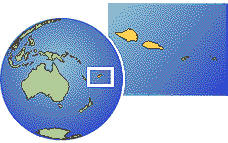 Samoa as a marked location on the globe