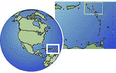 Antigua and Barbuda time zone location map borders