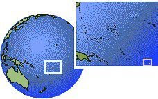 Rarotonga, Cook Islands time zone location map borders