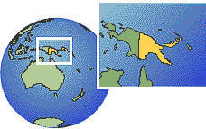 Port Moresby, Papua New Guinea time zone location map borders