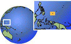 Koror, Palau time zone location map borders