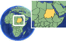 Umm Durman, Sudan time zone location map borders
