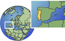 Lisboa, Portugal time zone location map borders