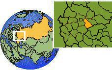 Suzdal', Vladimir, Russie carte de localisation de fuseau horaire frontières