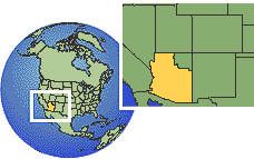 Chandler, Arizona, Estados Unidos time zone location map borders