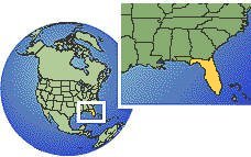 Ocala, Floride, États-Unis carte de localisation de fuseau horaire frontières