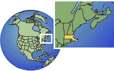 Stockbridge, Massachusetts, United States time zone location map borders