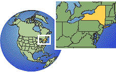Poughkeepsie, New York, États-Unis carte de localisation de fuseau horaire frontières