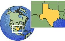 houston, Texas, Vereinigte Staaten Zeitzone Lageplan Grenzen